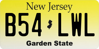 NJ license plate B54LWL