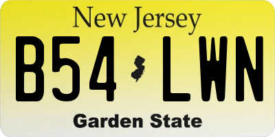 NJ license plate B54LWN