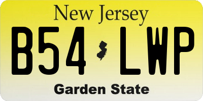 NJ license plate B54LWP