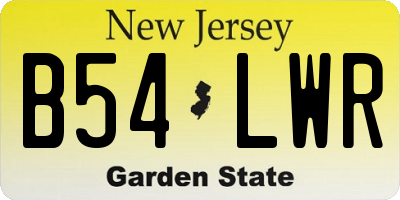 NJ license plate B54LWR