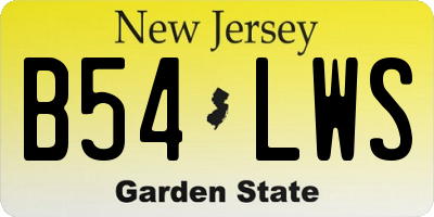 NJ license plate B54LWS
