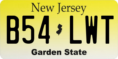 NJ license plate B54LWT