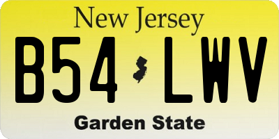 NJ license plate B54LWV
