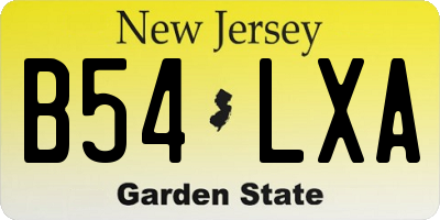 NJ license plate B54LXA