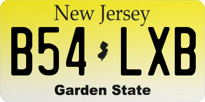 NJ license plate B54LXB