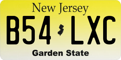 NJ license plate B54LXC