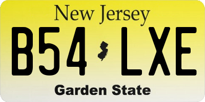 NJ license plate B54LXE