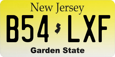 NJ license plate B54LXF
