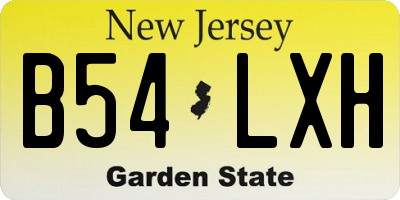 NJ license plate B54LXH