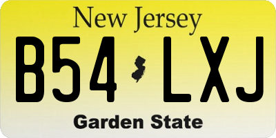 NJ license plate B54LXJ
