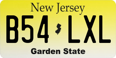 NJ license plate B54LXL