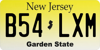 NJ license plate B54LXM