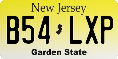 NJ license plate B54LXP