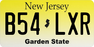NJ license plate B54LXR