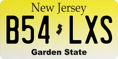 NJ license plate B54LXS