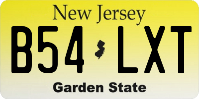 NJ license plate B54LXT