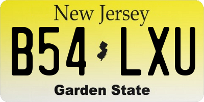 NJ license plate B54LXU