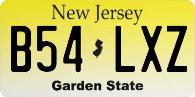 NJ license plate B54LXZ