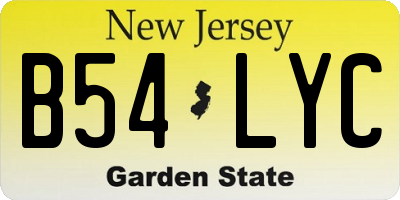 NJ license plate B54LYC