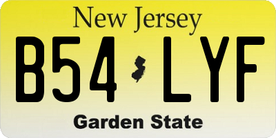 NJ license plate B54LYF
