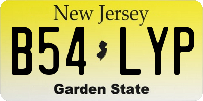 NJ license plate B54LYP