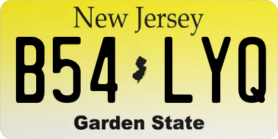 NJ license plate B54LYQ