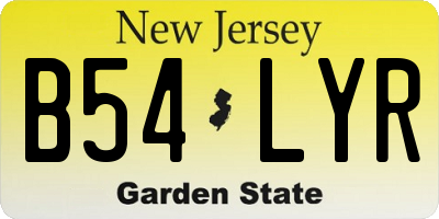 NJ license plate B54LYR