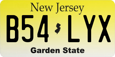 NJ license plate B54LYX