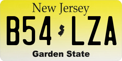 NJ license plate B54LZA