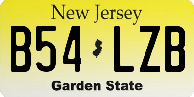 NJ license plate B54LZB