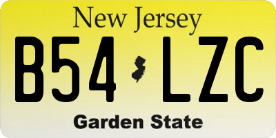 NJ license plate B54LZC