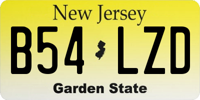 NJ license plate B54LZD