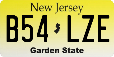 NJ license plate B54LZE