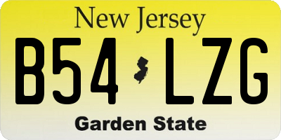 NJ license plate B54LZG