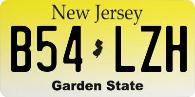 NJ license plate B54LZH