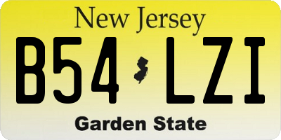 NJ license plate B54LZI