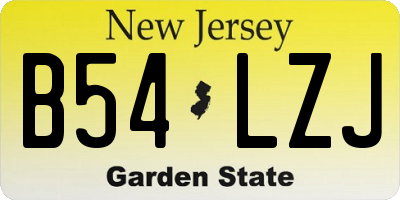 NJ license plate B54LZJ