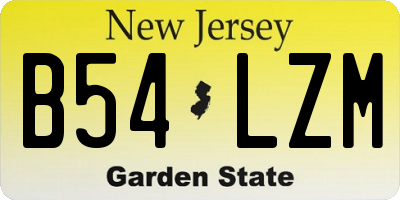 NJ license plate B54LZM