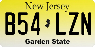 NJ license plate B54LZN