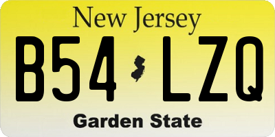 NJ license plate B54LZQ