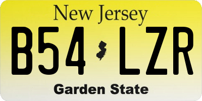 NJ license plate B54LZR
