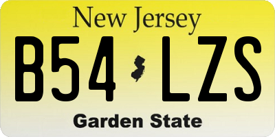 NJ license plate B54LZS