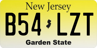 NJ license plate B54LZT