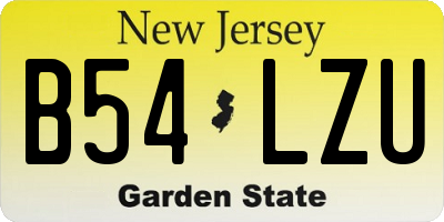 NJ license plate B54LZU