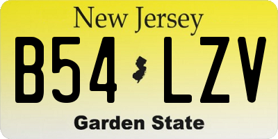 NJ license plate B54LZV