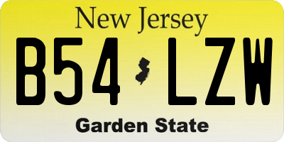 NJ license plate B54LZW
