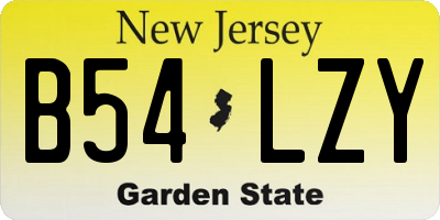 NJ license plate B54LZY