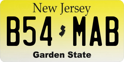 NJ license plate B54MAB
