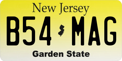 NJ license plate B54MAG