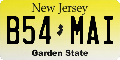 NJ license plate B54MAI